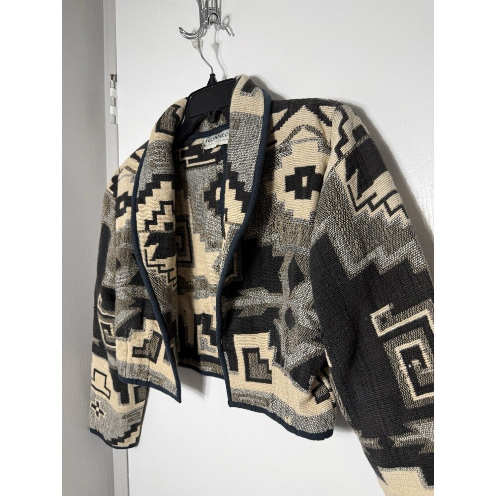 Vintage Flashback Jacket Womens S Southwestern Tapestry Cropped Aztec Boho